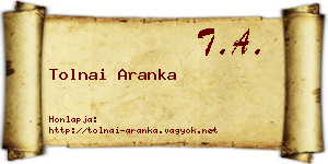 Tolnai Aranka névjegykártya